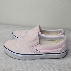 Vans pink checkered shoes